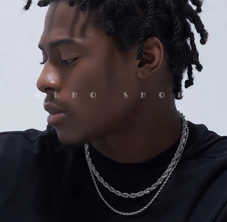 THE SILVER ROPE NECKLACE(MEN)