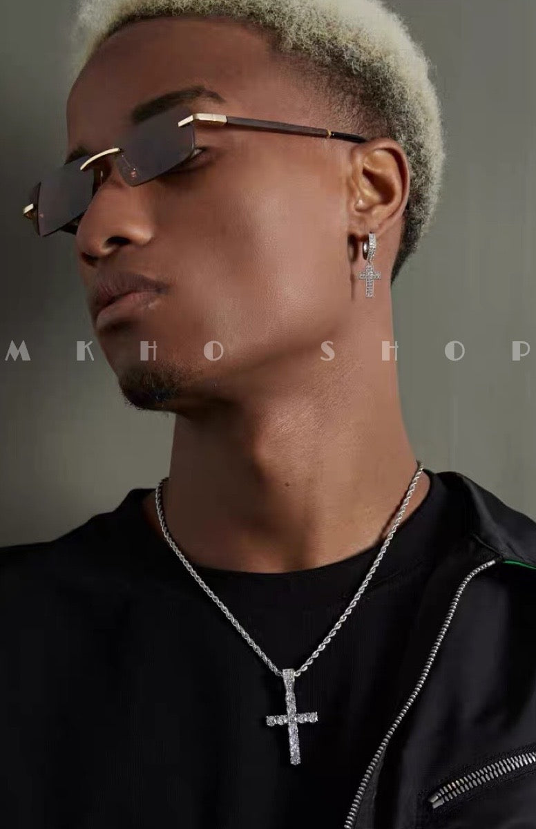 THE ICE CROSS ROPE NECKLACE(MEN)