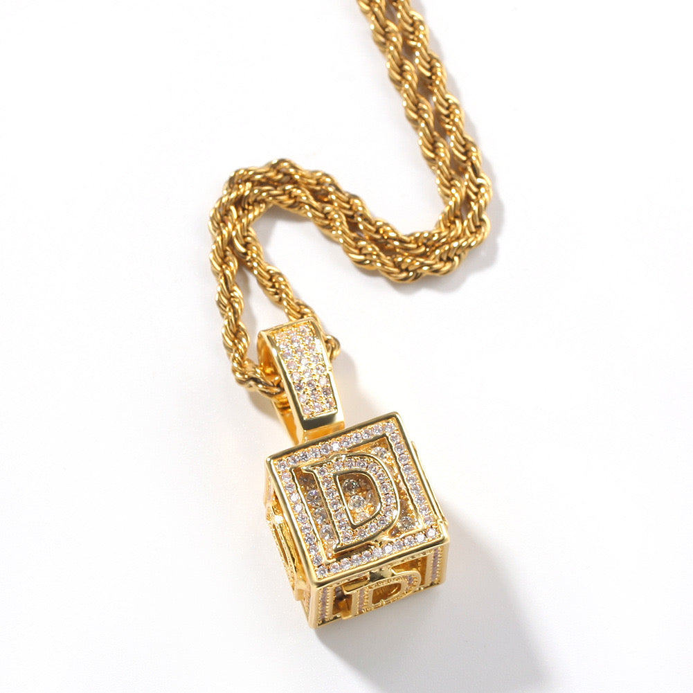 THE ICE LETTER NACKLACE(MEN)