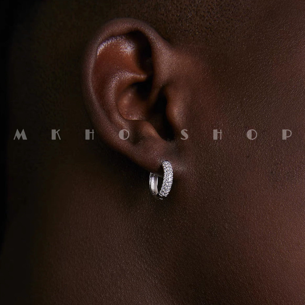 THE ICE HOPE SILVER EARRINGS(MEN)