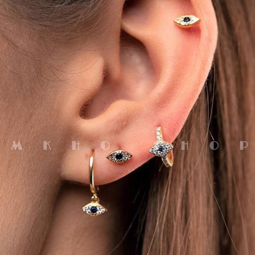 THE EVIL EYE CARTILAGE EARRINGS