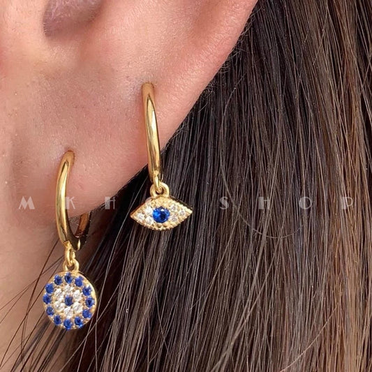 THE EVIL EYE CIRCLE EARRINGS