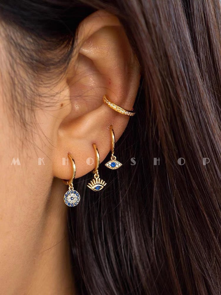 THE SET HOOP EVIL EYE EARRINGS