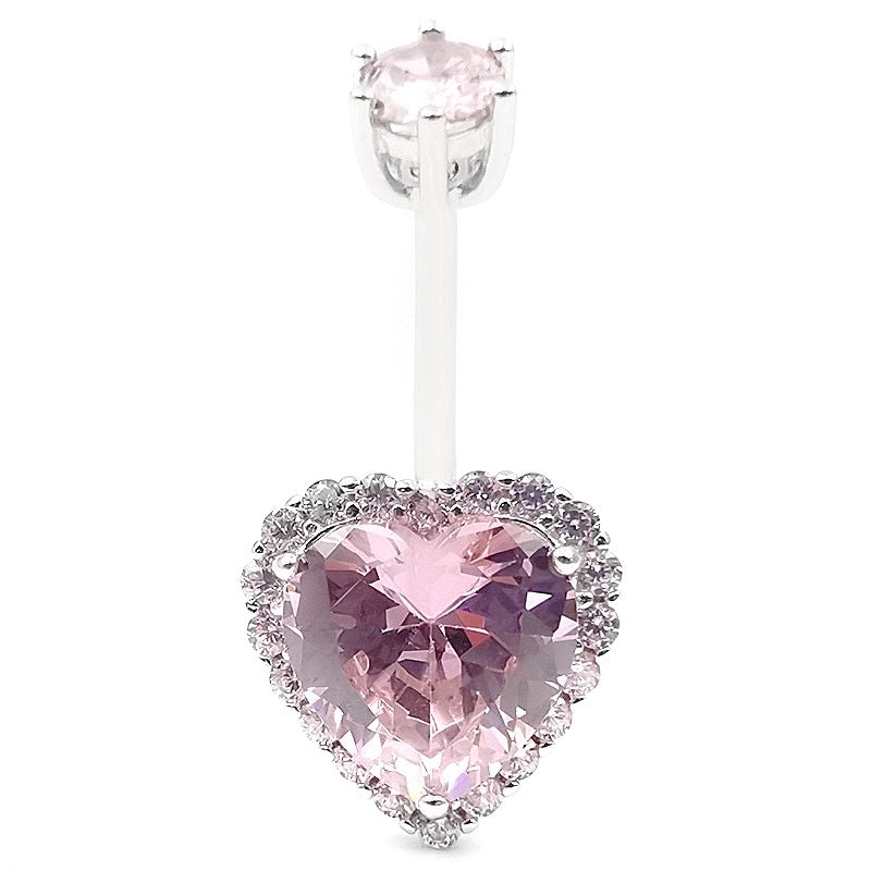 THE PINK HEART BELLY RING