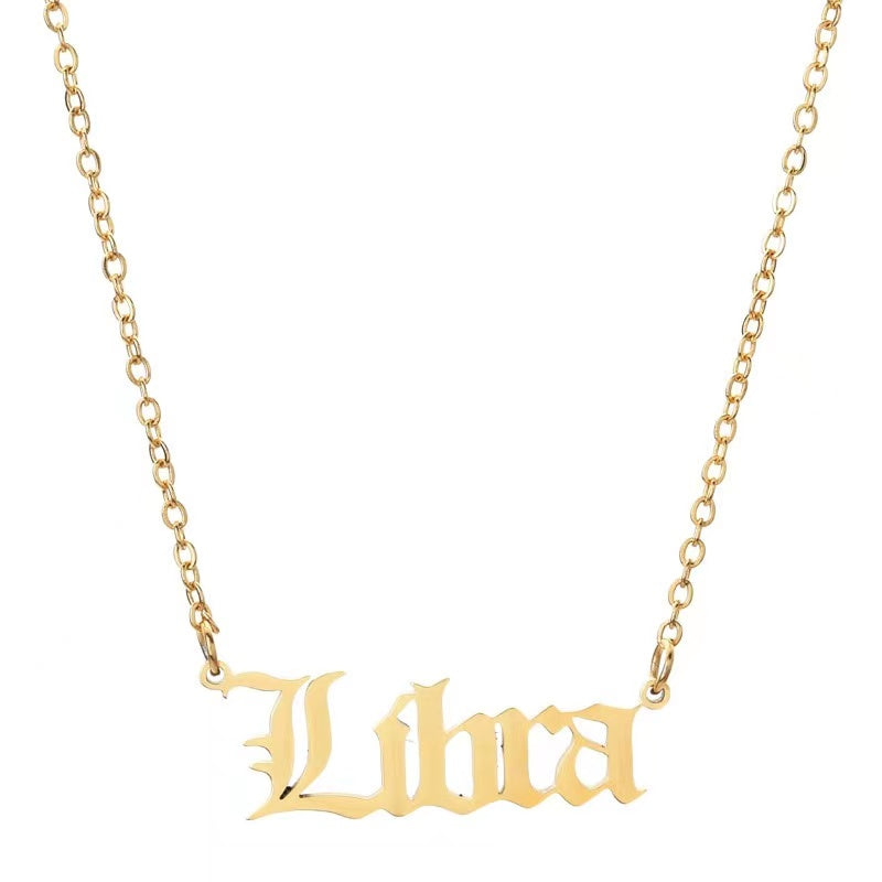 THE ZODIAC SCRIPT  NECKLACE