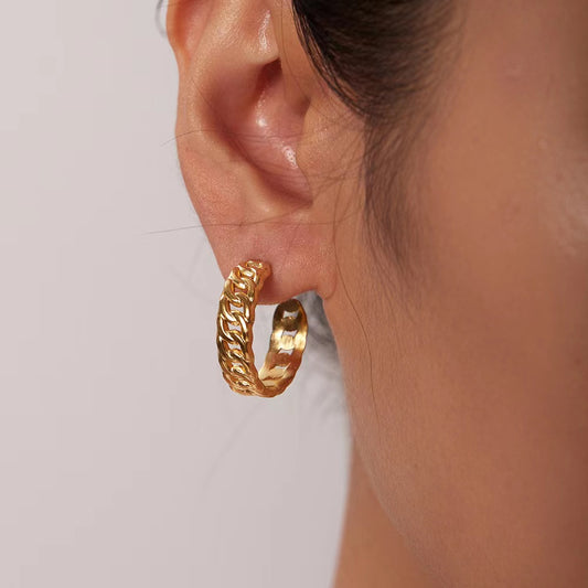 THE CUBAN LINK HOOP EARRINGS