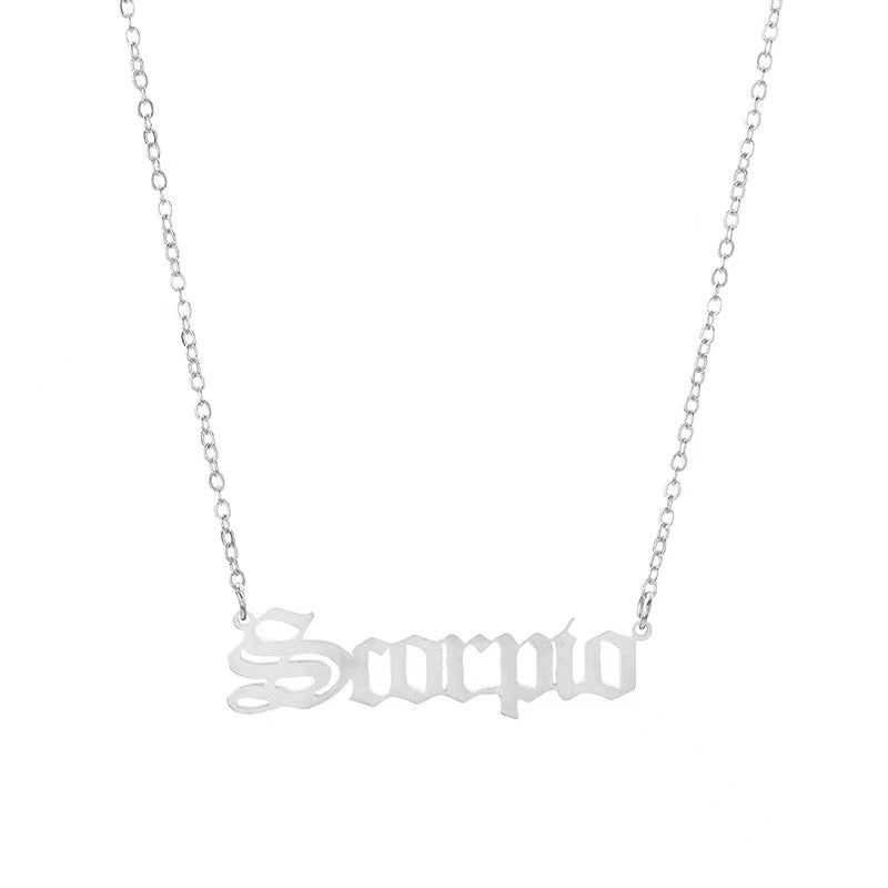 THE ZODIAC SCRIPT  NECKLACE