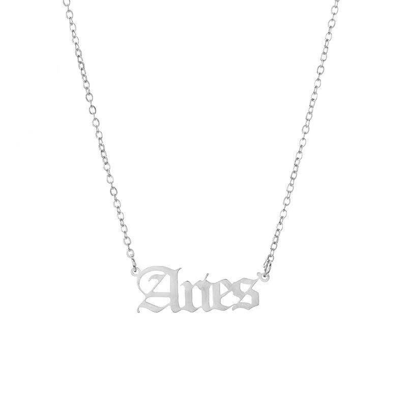 THE ZODIAC SCRIPT  NECKLACE