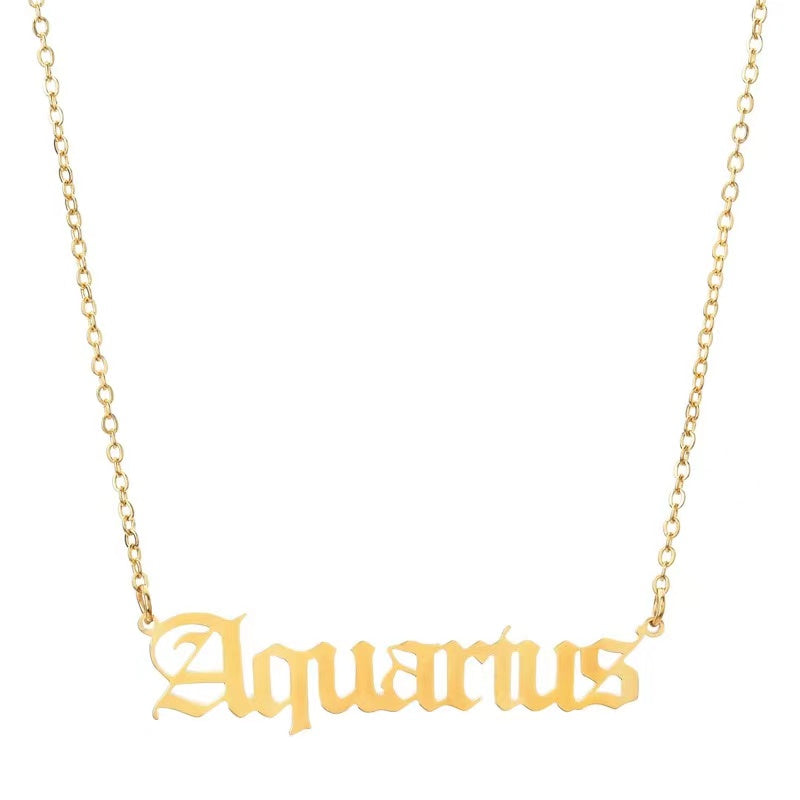 THE ZODIAC SCRIPT  NECKLACE