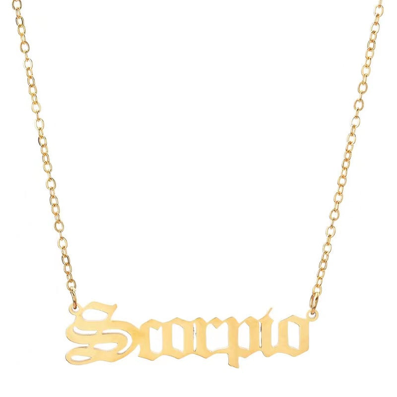 THE ZODIAC SCRIPT  NECKLACE