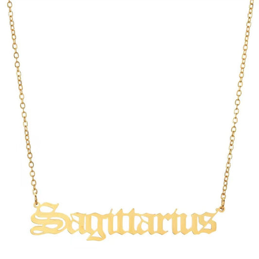 THE ZODIAC SCRIPT  NECKLACE