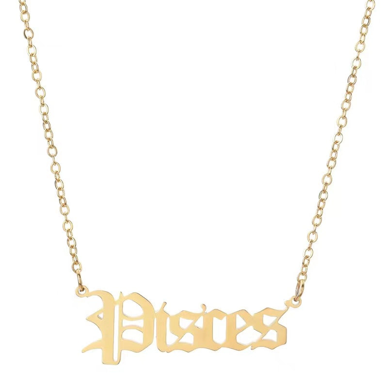 THE ZODIAC SCRIPT  NECKLACE