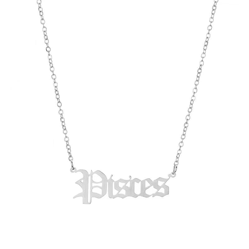 THE ZODIAC SCRIPT  NECKLACE