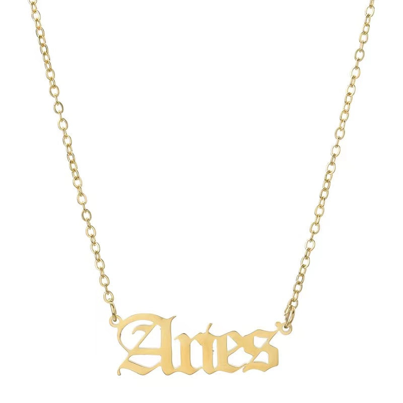 THE ZODIAC SCRIPT  NECKLACE