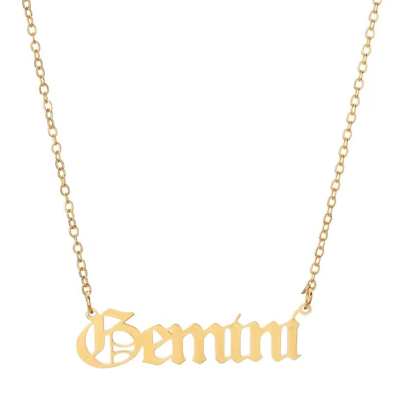 THE ZODIAC SCRIPT  NECKLACE