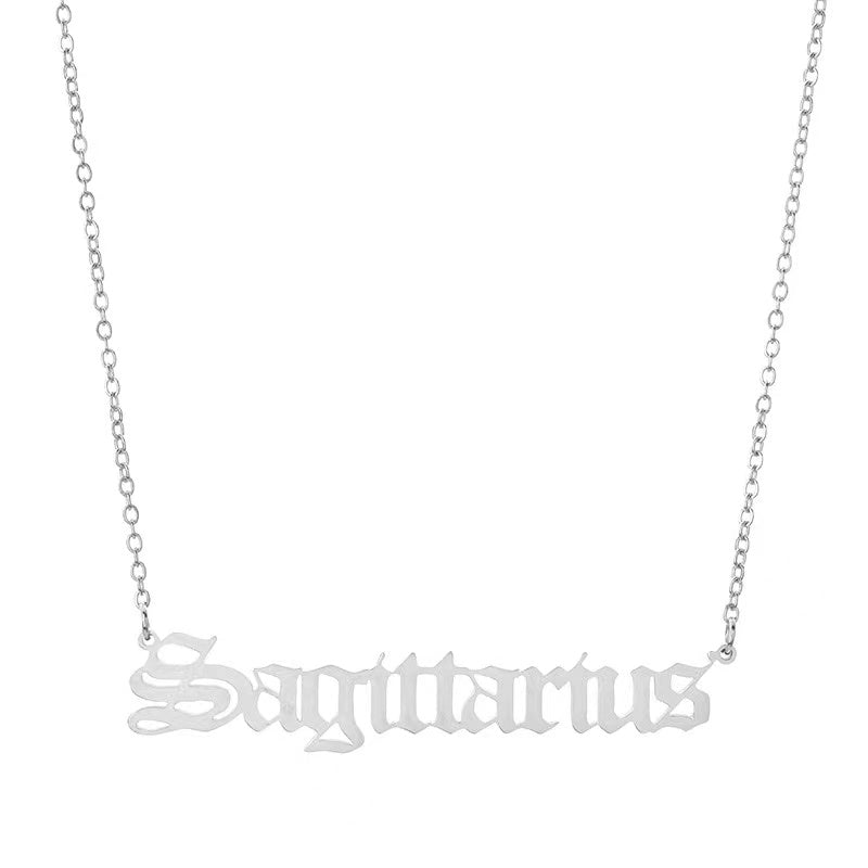 THE ZODIAC SCRIPT  NECKLACE